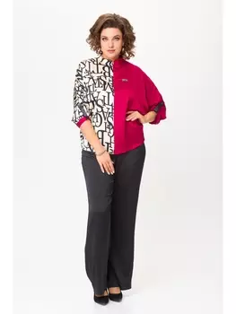 Брючные костюмы М-747/968 красный+черный с бежевым