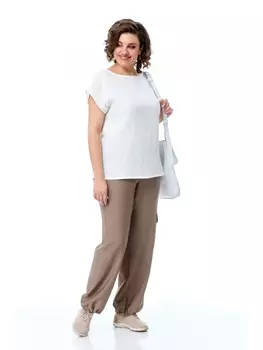 Брючные костюмы M-7510А белый, какао