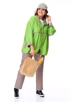 Брючные костюмы М-7534 зелень, какао