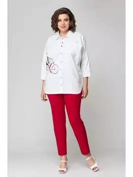 Брючные костюмы М-931б белый+красный