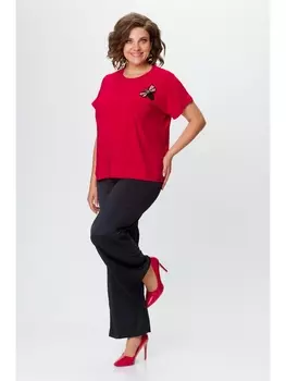 Брючные костюмы M-967 черный с красным