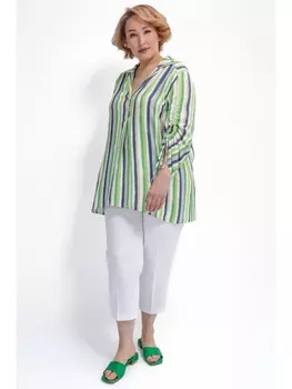 Брюки Белые зауженные брюки из хлопка с эластаном арт.3716