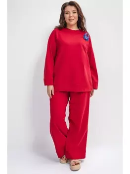 Брюки Трикотажные брюки с пич-эффектом красные арт.3720