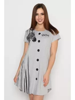 Халаты Халат Black and white кулирка, серый меланж