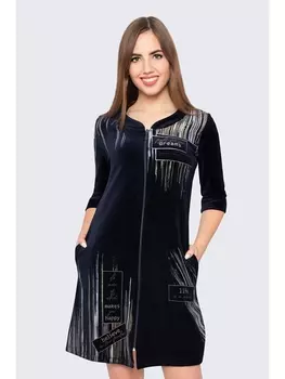 Халаты Халат Dream велюр, темно-синий