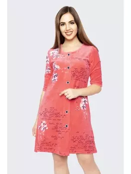 Халаты Халат Каролина велюр, коралловый