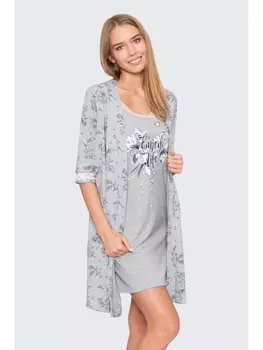 Халаты Комплект Миндаль, серый меланж