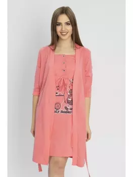 Халаты Комплект Счастье, коралловый