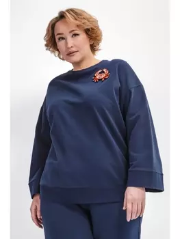 Худи, толстовки Темно-синий свитшот с широкими рукавами арт.3721