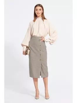 Юбка 2090 гусиная лапка бежевая