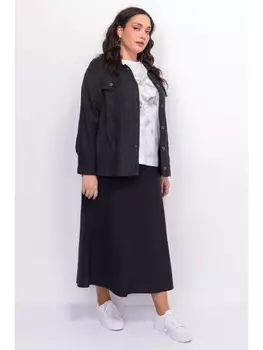 Юбка Черная льняная юбка косого кроя арт.3304