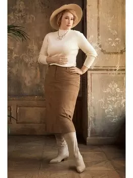 Юбки Замшевая юбка арт.3456 кемел