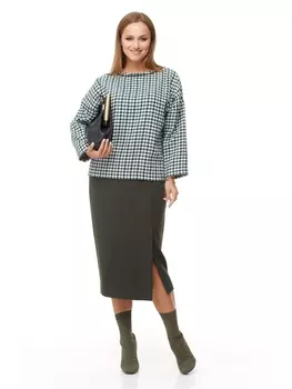 Юбочные костюмы 1042.1 зеленый гус.лапка/олива
