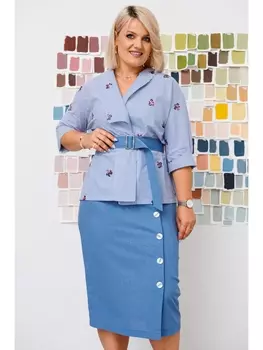 Юбочные костюмы 1082 полоска/деним