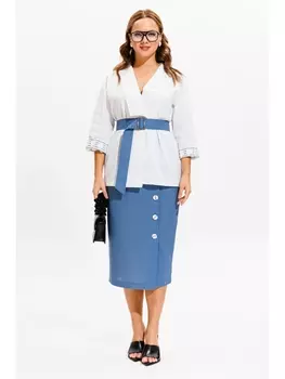 Юбочные костюмы 1083 белый/деним