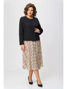 Юбочные костюмы 1118 черный+персиковый