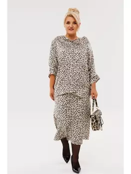 Юбочные костюмы 1158 платина (анималистический принт)