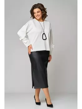 Юбочные костюмы 1194 белый+черный