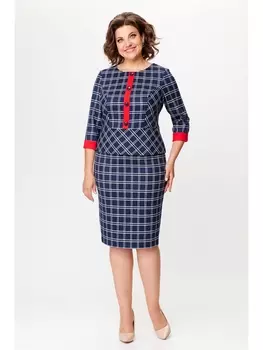 Юбочные костюмы 1205/1 темно-синий с красным