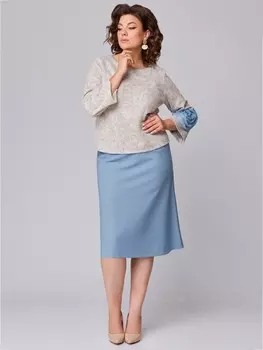 Юбочные костюмы 1210 бежево-голубой