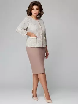 Юбочные костюмы 1216 бежево-голубой