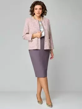 Юбочные костюмы 1216 лилово-коралловый