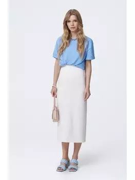 Юбочные костюмы 1281 голубой+ молочный
