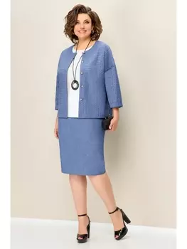 Юбочные костюмы 1348 голубой джинсовый