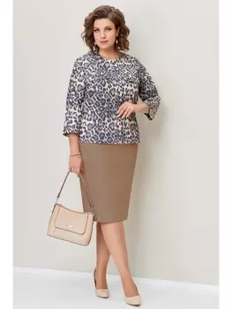 Юбочные костюмы 1367 бежево-коричневый