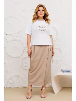 Юбочные костюмы 1376 белый, бежевый