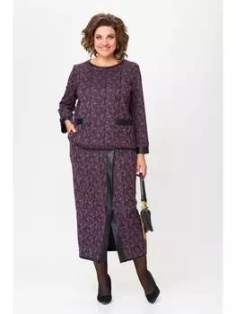 Юбочные костюмы 1394 шоколад, фиолет