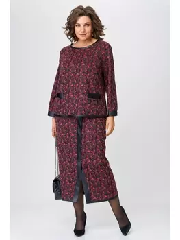 Юбочные костюмы 1394 шоколад, фуксия