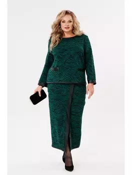 Юбочные костюмы 1394 зеленый, зебра