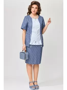 Юбочные костюмы 1673 сине-белый