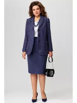 Юбочные костюмы 1771 сине-баклажановый