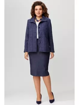 Юбочные костюмы 1784 сине-баклажановый