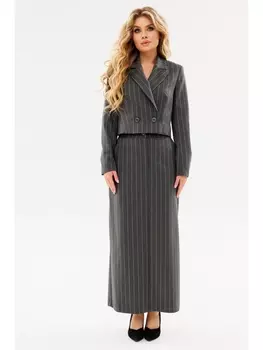Юбочные костюмы 2083 полоска серый