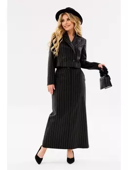 Юбочные костюмы 2083В полоска черный