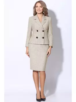 Юбочные костюмы 21089 беж в клетку
