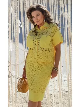 Юбочные костюмы 21283 желтый