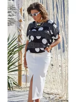 Юбочные костюмы 21293 черный+белый