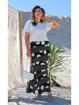 Юбочные костюмы 21553 черный+белый