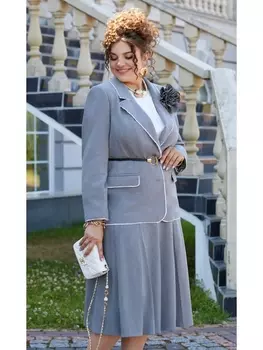 Юбочные костюмы 22583 серый