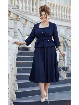 Юбочные костюмы 22763 т.синий