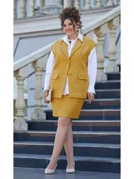 Юбочные костюмы 22903 меланж горчица