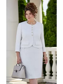 Юбочные костюмы 23043 кремово-белый