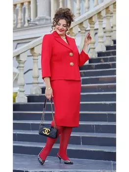 Юбочные костюмы 23163 красный