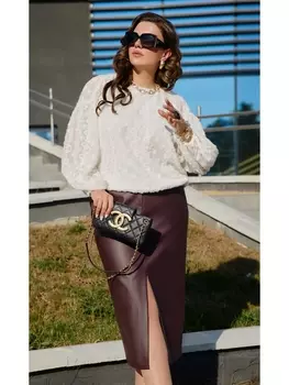 Юбочные костюмы 23453 молочный+сливовый