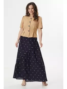 Юбочные костюмы 2429 беж+темно-синий