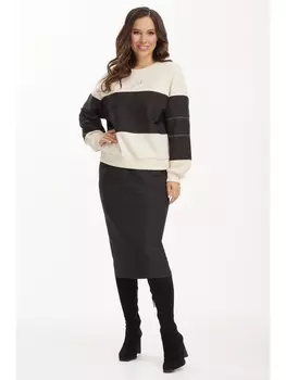 Юбочные костюмы 2491 молоко+черный